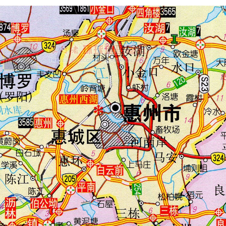 2022新款 东莞市 惠州市墙贴 行政区划图 交通海报地图